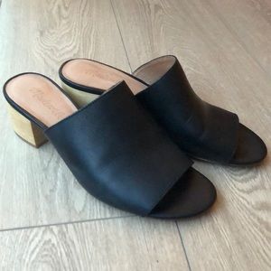 MADEWELL BLACK LEATHER MULES